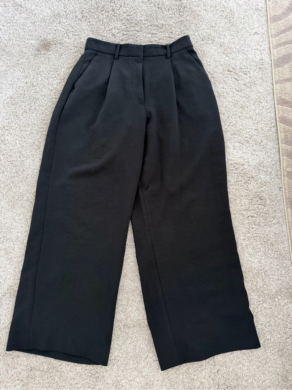 Abercrombie & Fitch Curve Love High-Waist Wide Leg Black Trousers